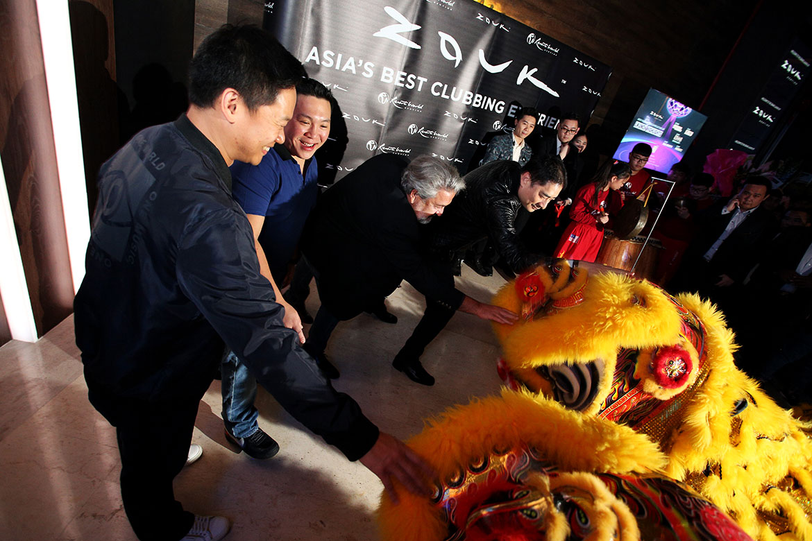 The lion dance at the Grand Opening of Zouk Genting